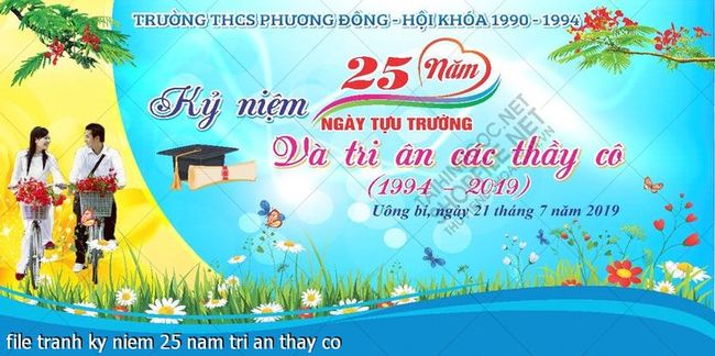 file tranh ky niem 25 nam tri an thay co